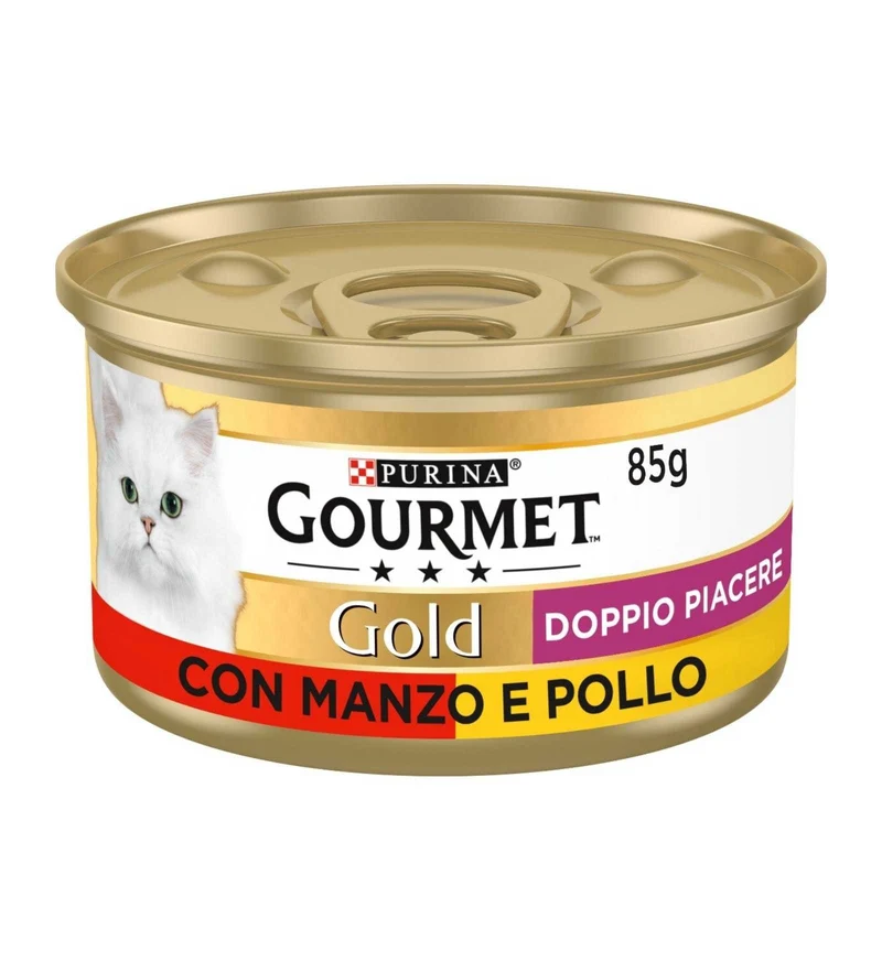 PURINA GOURMET GOLD GATTO DUO AL MANZO E POLLO DA 85 GR IN LATTINA