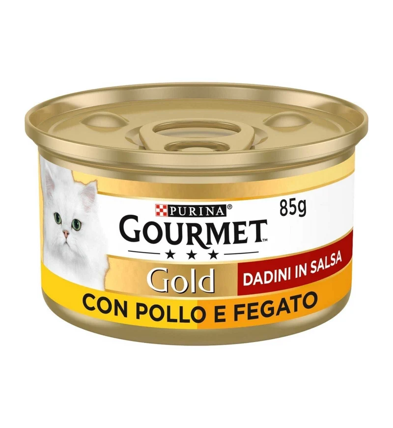 PURINA GOURMET GOLD GATTO DADINI AL POLLO E FEGATO DA 85 GR IN LATTINA