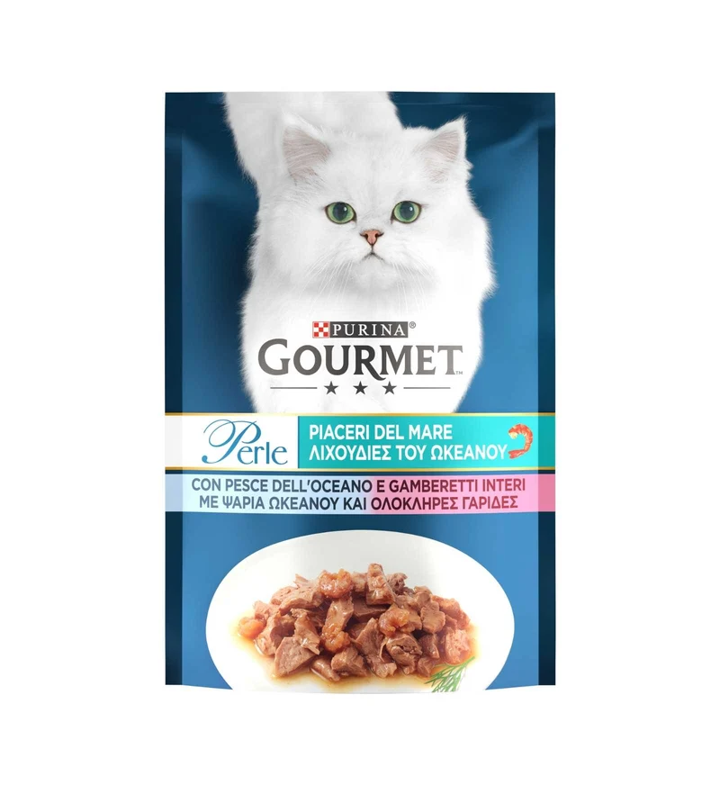 PURINA GOURMET PERLE GATTO AL PESCE BIANCO E GAMBERETTI DA 85 GR IN BUSTA
