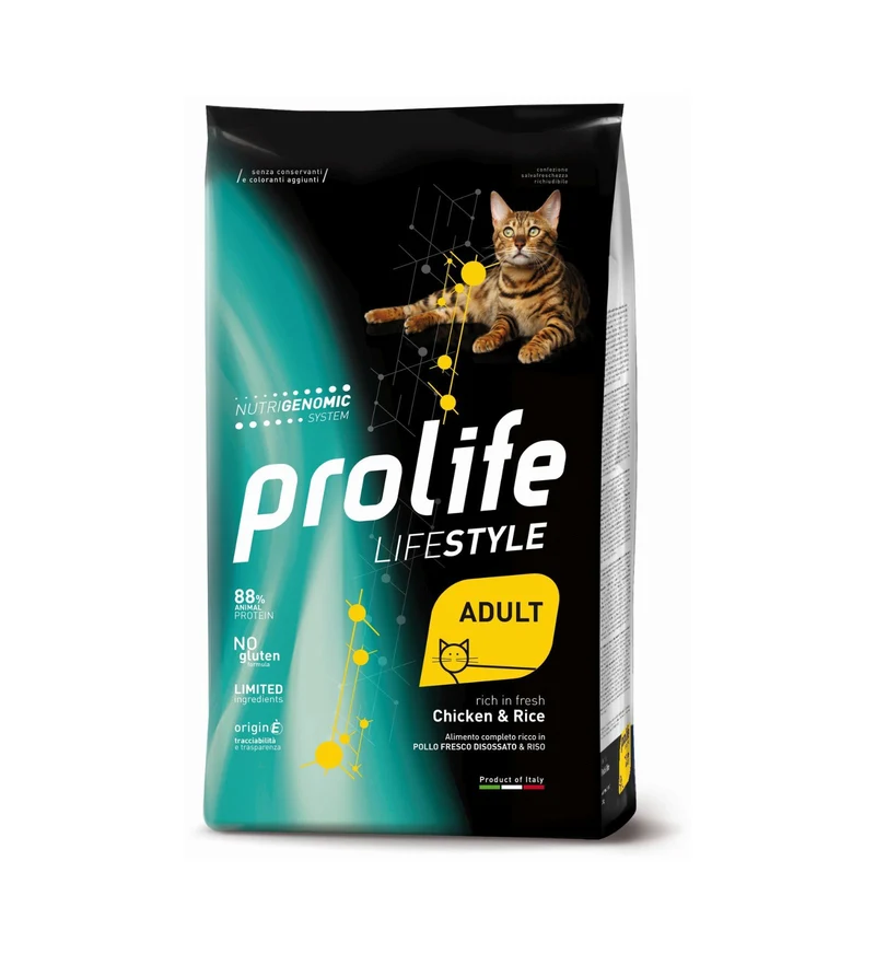 PROLIFE GATTO ADULT LIFESTYLE POLLO E RISO DA 1,5 KG