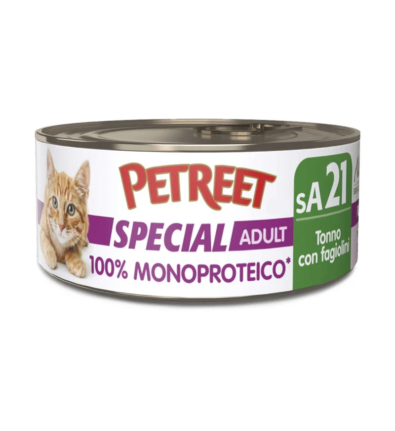 PETREET GATTO SPECIAL ADULT SA21 TONNO E FAGIOLINI DA 60 GR IN LATTINA