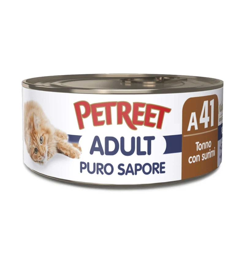 PETREET GATTO PURO SAPORE A41 TONNO E SURIMI DA 70 GR IN LATTINA