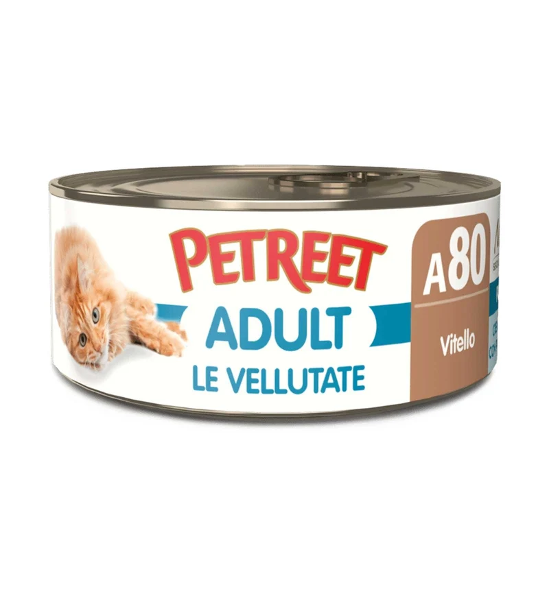 PETREET GATTO LE VELLUTATE A80 VITELLO DA 70 GR IN LATTINA
