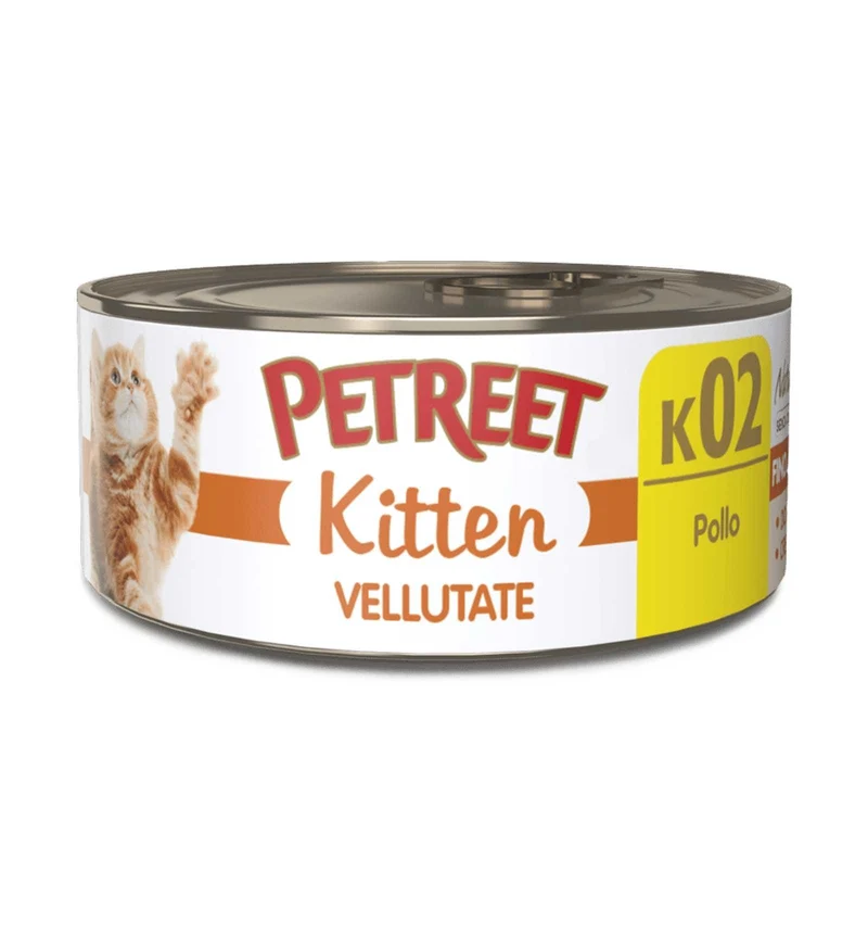 PETREET GATTO KITTEN K02 VELLUTATE POLLO DA 70 GR IN LATTINA