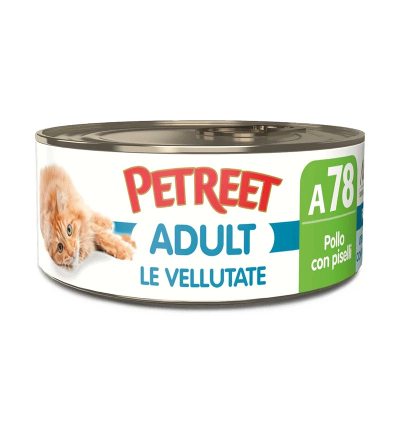 PETREET GATTO LE VELLUTATE A78 POLLO E PISELLI DA 70 GR IN LATTINA