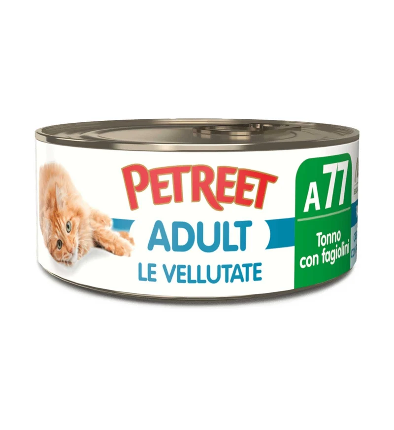 PETREET GATTO LE VELLUTATE A77 TONNO E FAGIOLINI DA 70 GR IN LATTINA