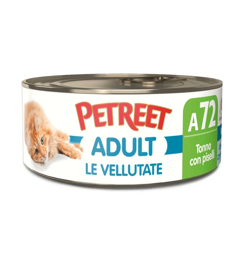PETREET GATTO LE VELLUTATE A72 TONNO E PISELLI DA 70 GR IN LATTINA