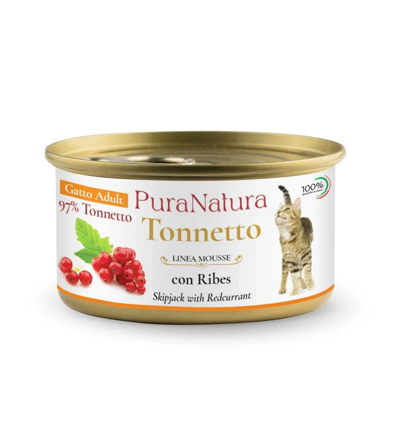 PURA NATURA GATTO ADULT MOUSSE TONNO DA 85 GR IN LATTINA