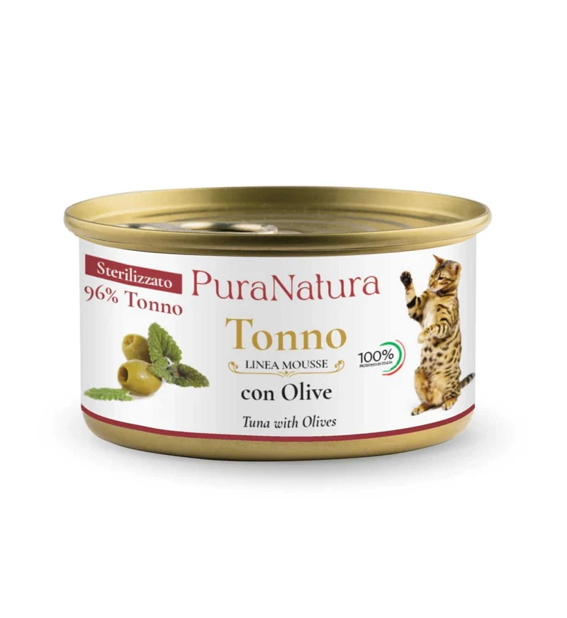 PURA NATURA GATTO STERILIZZATO MOUSSE TONNETTO DA 85 GR IN LATTINA