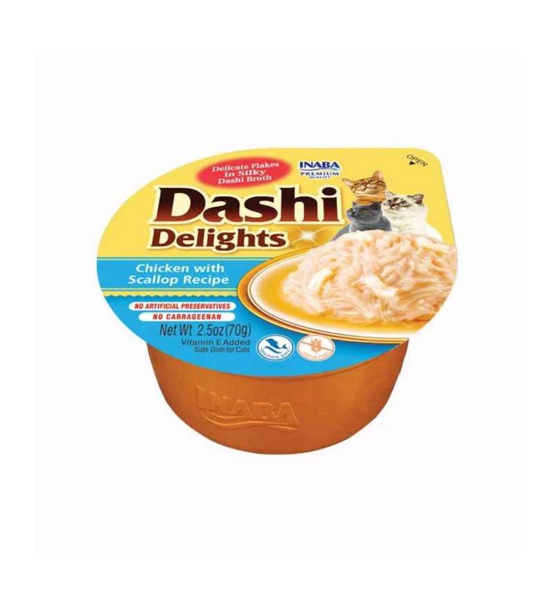 CIAO DASHI GATTO SNACK WET RICETTA POLLO CON CAPESANTE DA 70 GR