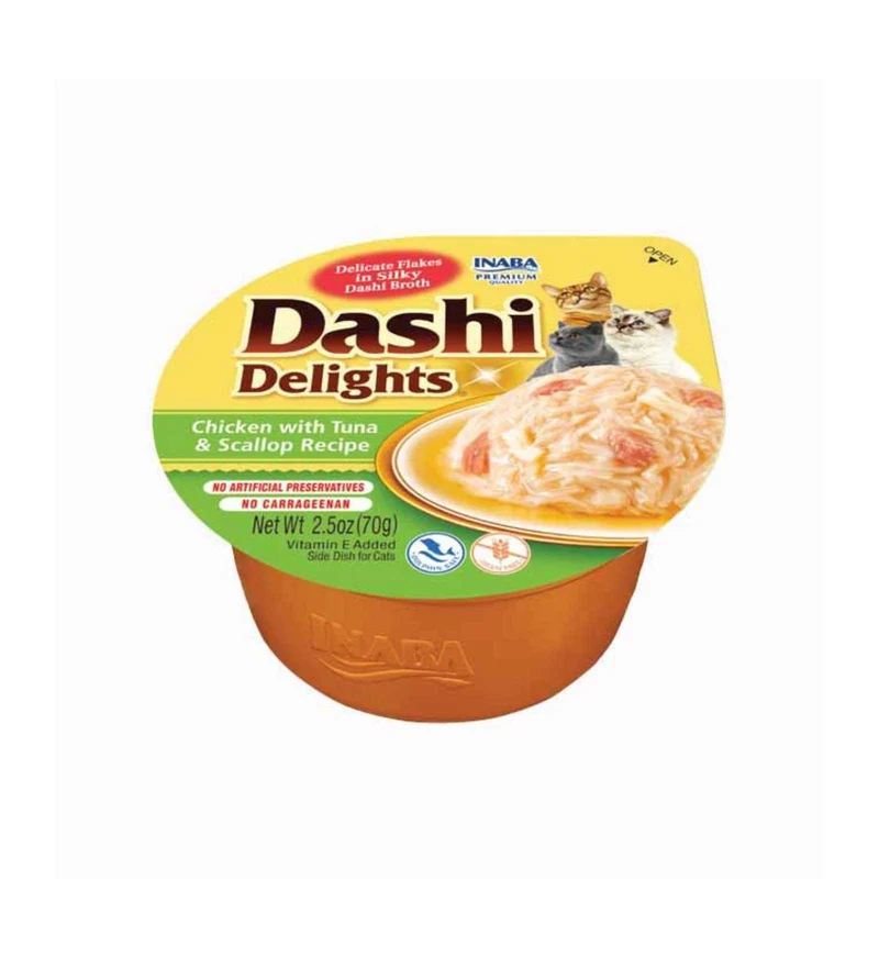 CIAO DASHI GATTO SNACK WET RICETTA POLLO CON TONNO E CAPESANTE DA 70 GR