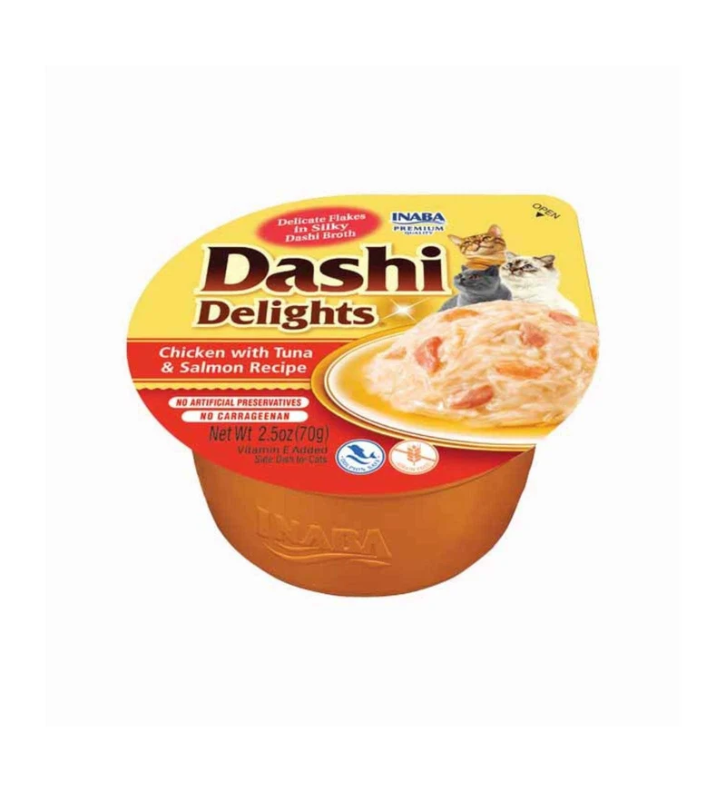 CIAO DASHI GATTO SNACK WET RICETTA POLLO CON TONNO E SALMONE DA 70 GR