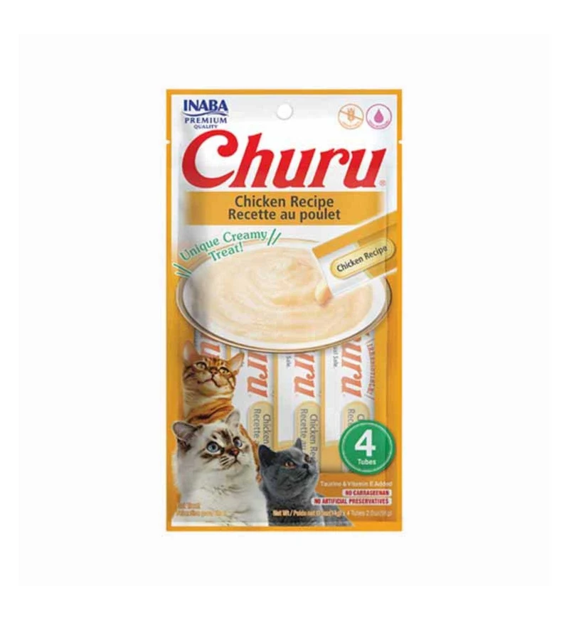 INABA CIAO CHURU GATTO SNACK TREATS RICETTA DI POLLO DA 56 GR 4 PEZZI