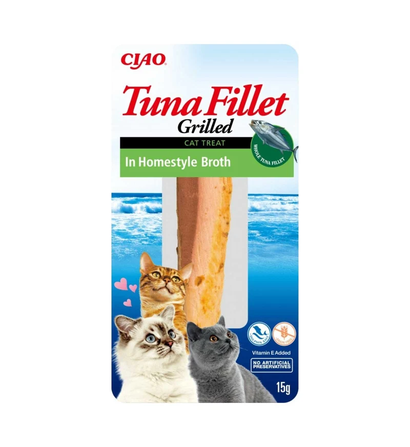 CIAO GRILLED GATTO SNACK TREATS TONNO IN BRODO FATTO IN CASA DA 15 GR