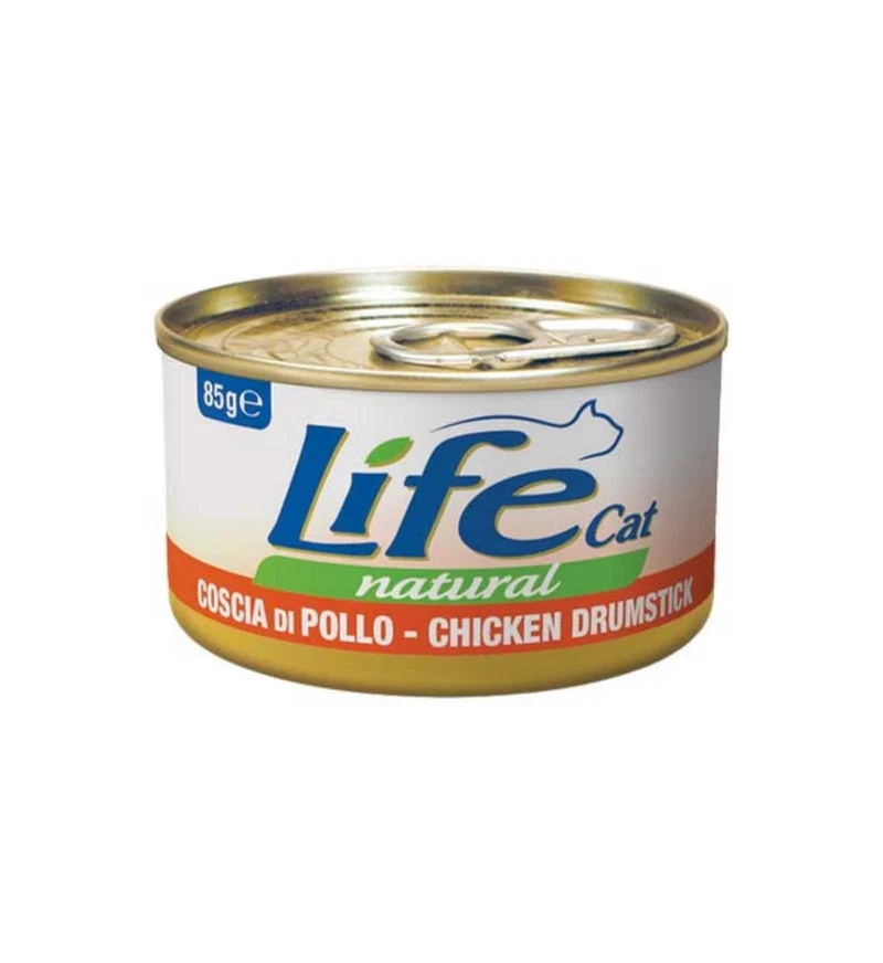 LIFEPETCARE GATTO LIFE CAT NATURAL ALLA COSCIA DI POLLO DA 85 GR IN LATTINA