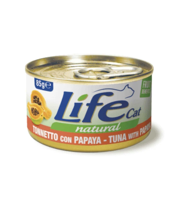 LIFEPETCARE GATTO LIFE CAT NATURAL AL TONNETTO CON PAPAYA DA 85 GR IN LATTINA