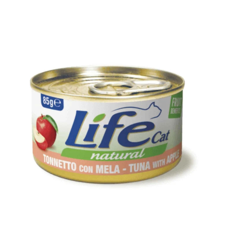 LIFEPETCARE GATTO LIFE CAT NATURAL AL TONNETTO CON MELA DA 85 GR IN LATTINA