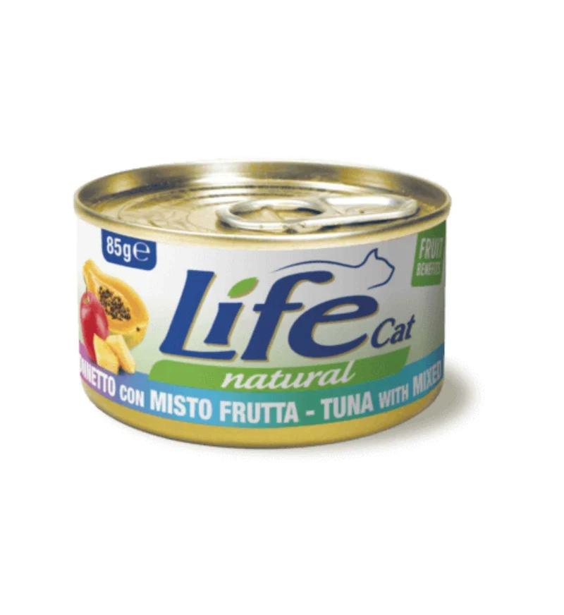 LIFEPETCARE GATTO LIFE CAT NATURAL AL TONNETTO CON MISTO FRUTTA DA 85 GR IN LATTINA