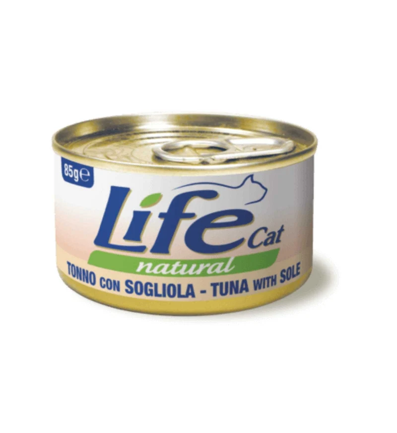 LIFEPETCARE GATTO LIFE CAT NATURAL AL TONNO CON SOGLIOLA DA 85 GR IN LATTINA