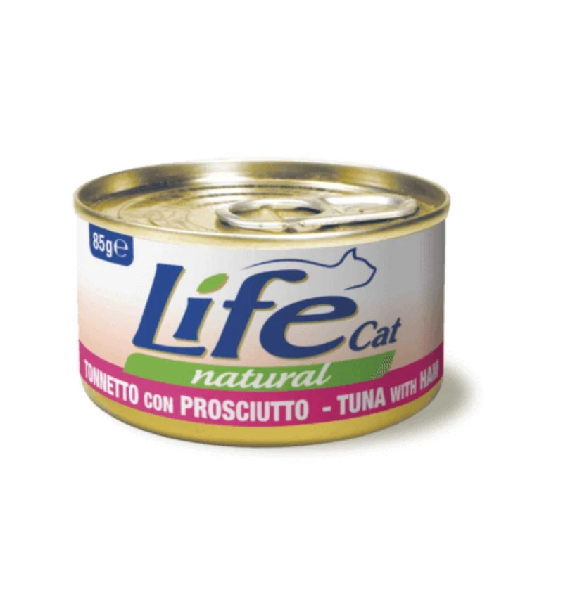 LIFEPETCARE GATTO LIFE CAT NATURAL AL TONNETTO CON PROSCIUTTO DA 85 GR IN LATTINA