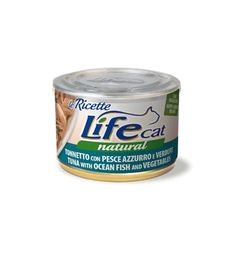 LIFEPETCARE GATTO LIFE CAT NATURAL LE RICETTE TONNETTO CON PESCE AZZURRO E VERDURE DA 150 GR IN LATTINA