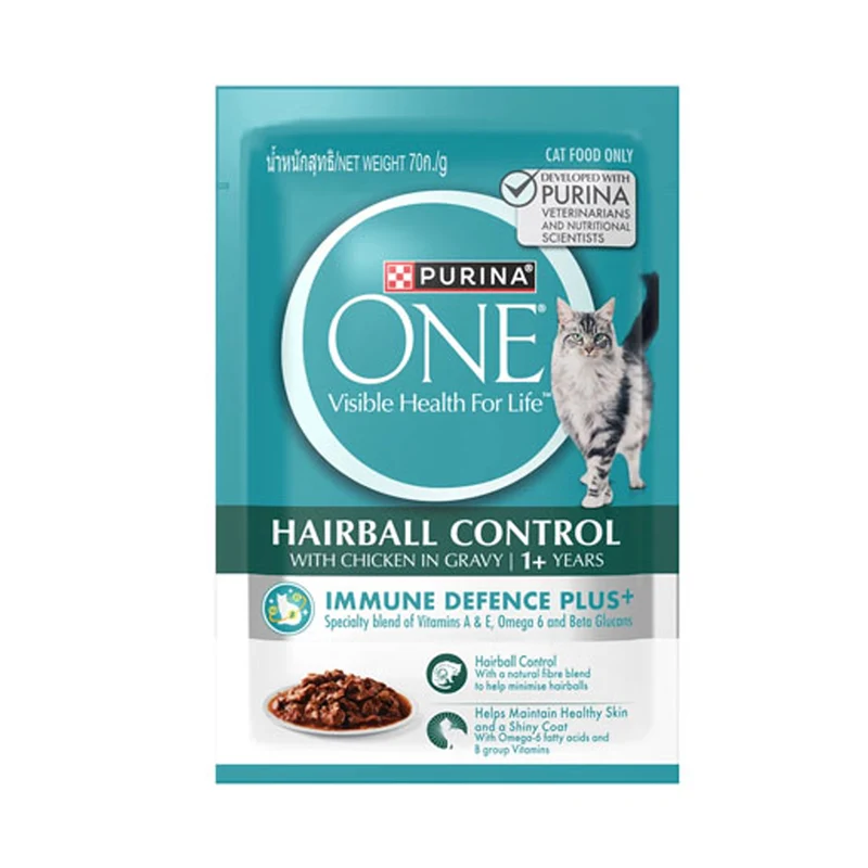 PURINA ONE Adult Hairball Chicken Wet Food Pouch 70G