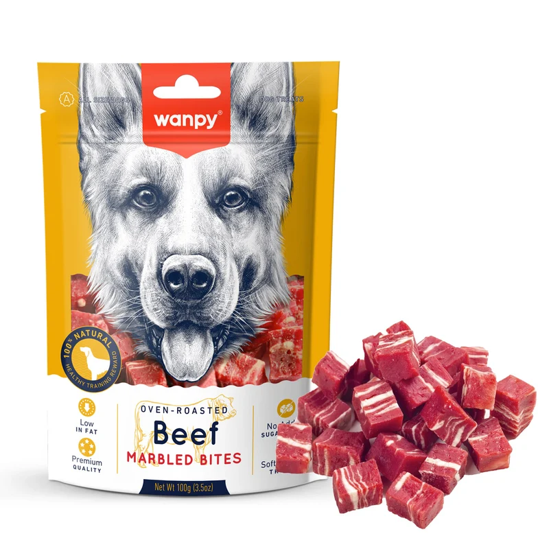 Wanpy Marbled Beef Bites Dog Treats 100G