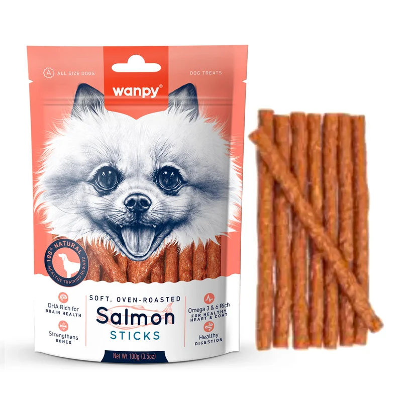 Wanpy Salmon Sticks Dog Treats 100G