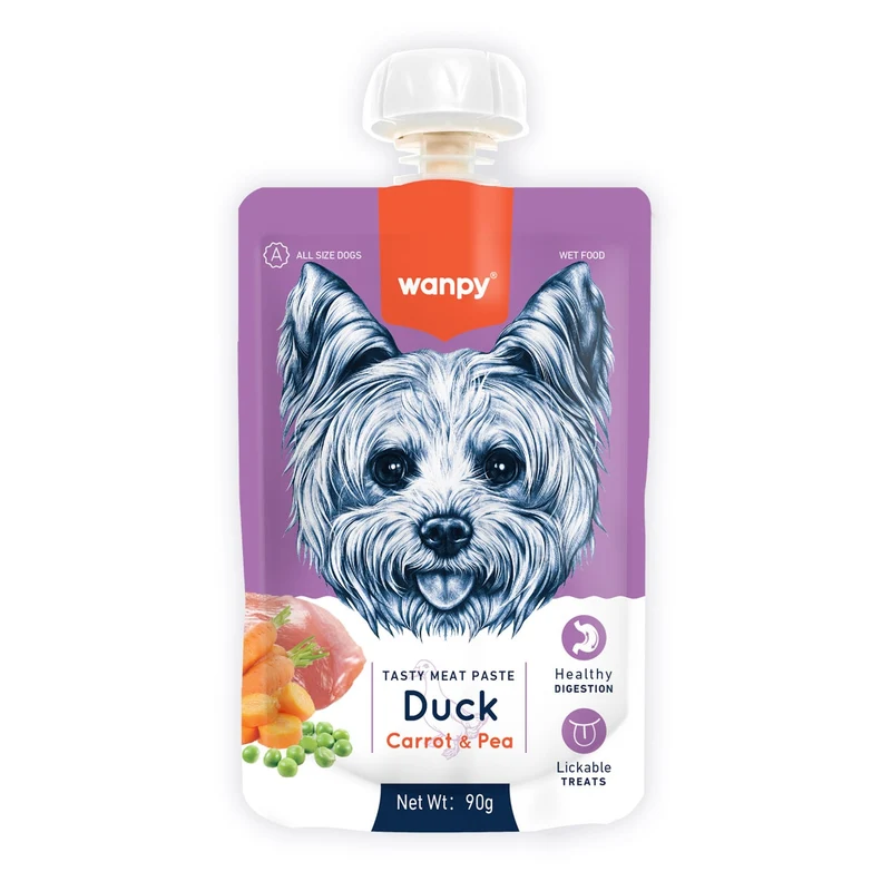Wanpy Tasty Meat Paste Duck with Carrot & Pea Dog Treats 90G