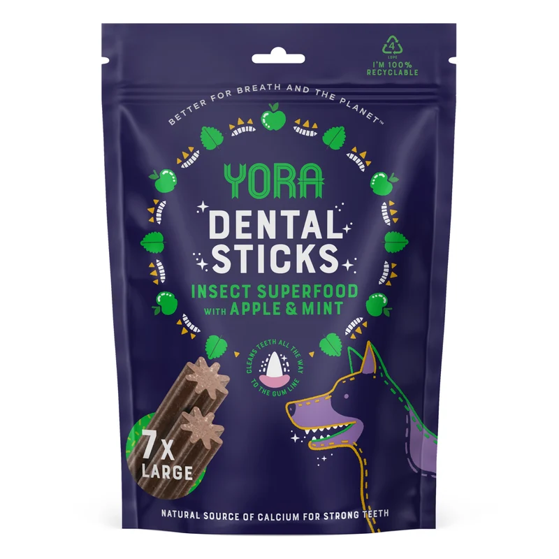 Yora Pet Foods Large Dental Sticks Apple & Mint Dog Treat 270g
