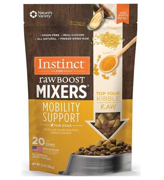 Instinct Raw Boost Mixers Mobility Support Freeze Dried Dog Food Topper 5.5OZ