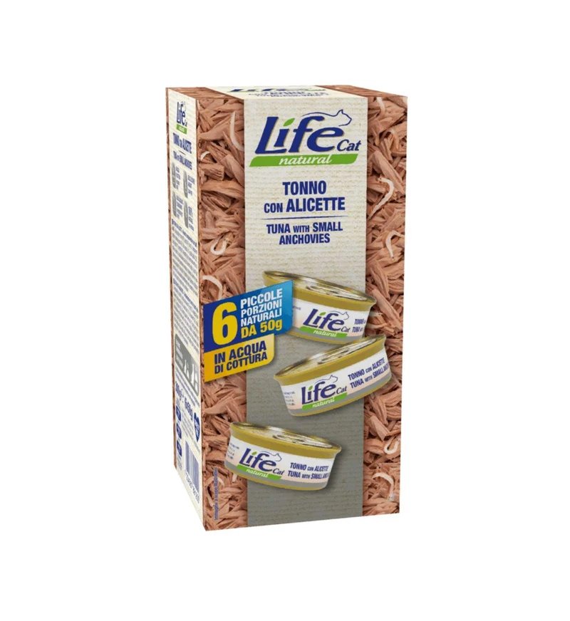 LIFEPETCARE GATTO LIFE CAT NATURAL MULTIBOX TONNO E ALICETTE 6 LATTINE DA 50 GR