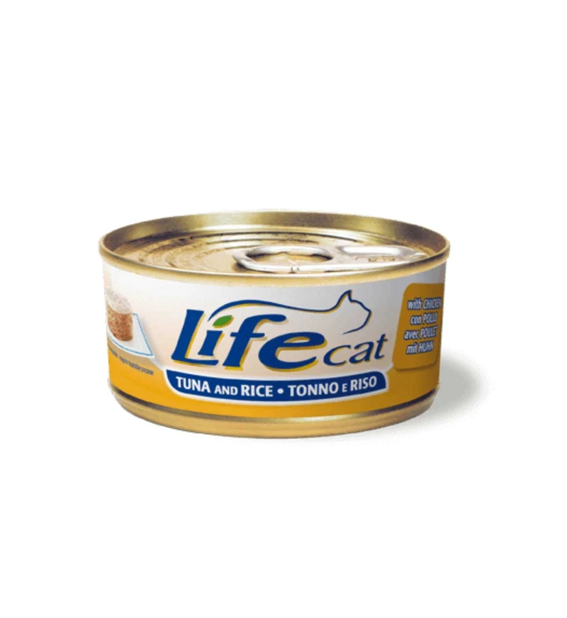 LIFEPETCARE GATTO LIFE CAT NATURAL TONNO CON RISO E POLLO DA 170 GR IN LATTINA