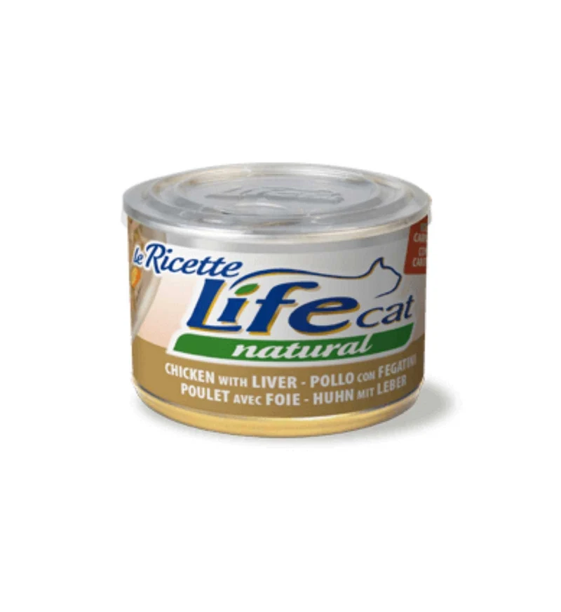 LIFEPETCARE GATTO LIFE CAT NATURAL LE RICETTE POLLO CON FEGATINI DA 150 GR IN LATTINA