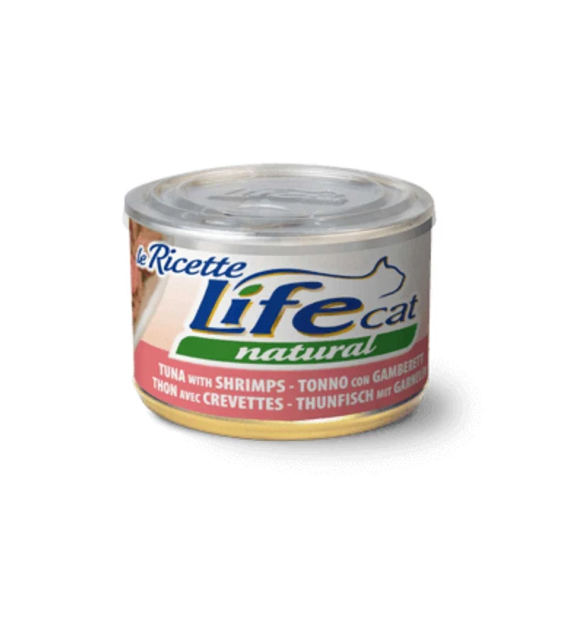 LIFEPETCARE GATTO LIFE CAT NATURAL LE RICETTE TONNO CON GAMBERETTI DA 150 GR IN LATTINA