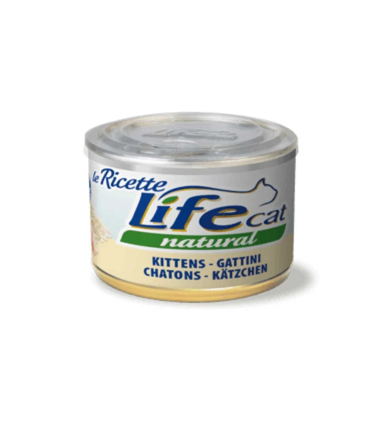 LIFEPETCARE GATTO LIFE CAT NATURAL LE RICETTE KITTEN GATTINI AL POLLO DA 150 GR IN LATTINA
