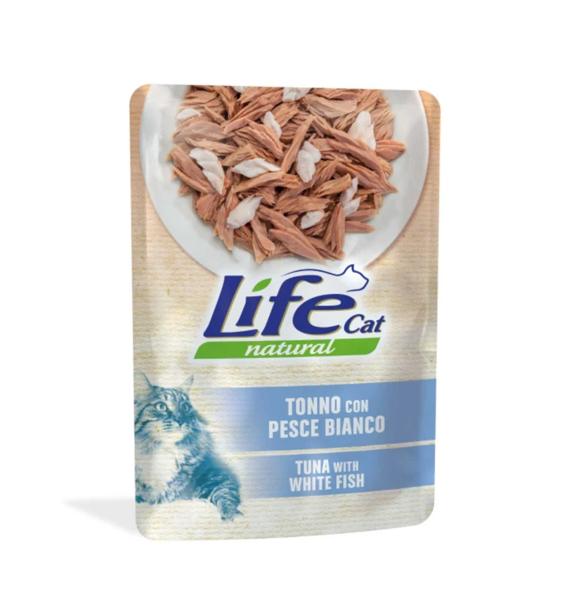 LIFEPETCARE GATTO LIFE CAT NATURAL TONNO CON PESCE BIANCO DA 70 GR IN BUSTA