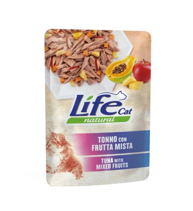 LIFEPETCARE GATTO LIFE CAT NATURAL TONNO CON FRUTTA MISTA DA 70 GR IN BUSTA