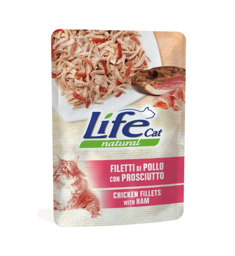 LIFEPETCARE GATTO LIFE CAT NATURAL POLLO CON PROSCIUTTO DA 70 GR IN BUSTA