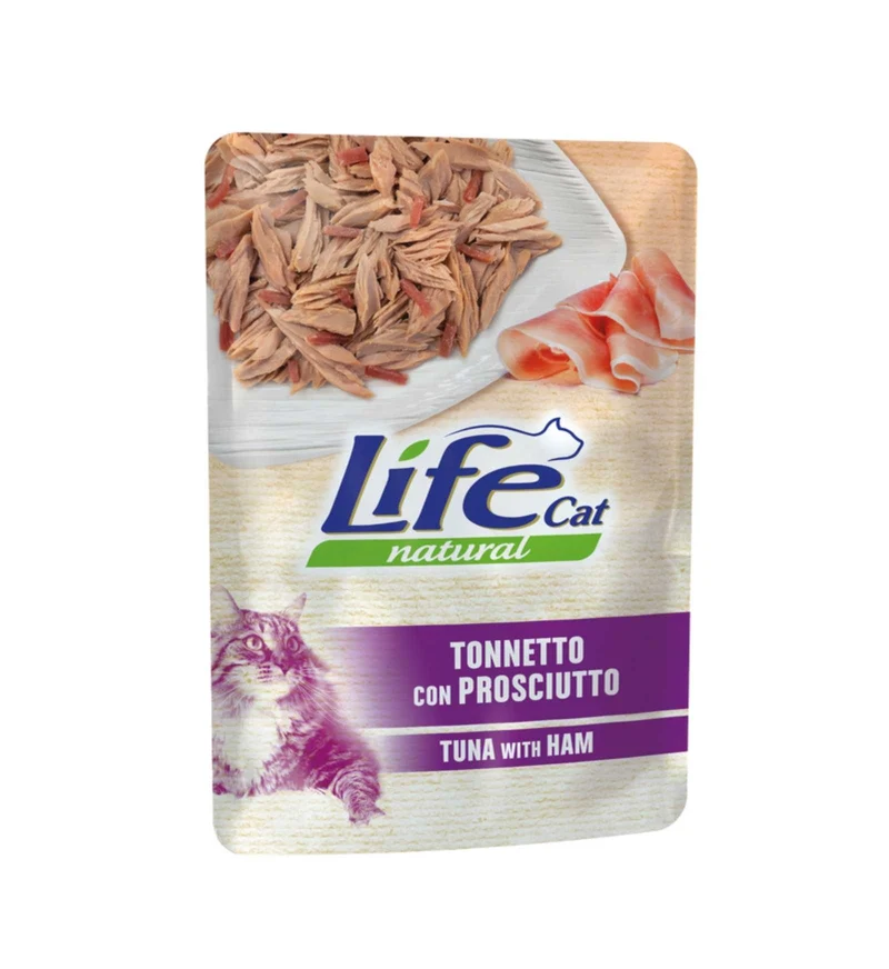 LIFEPETCARE GATTO LIFE CAT NATURAL TONNO CON PROSCIUTTO DA 70 GR IN BUSTA