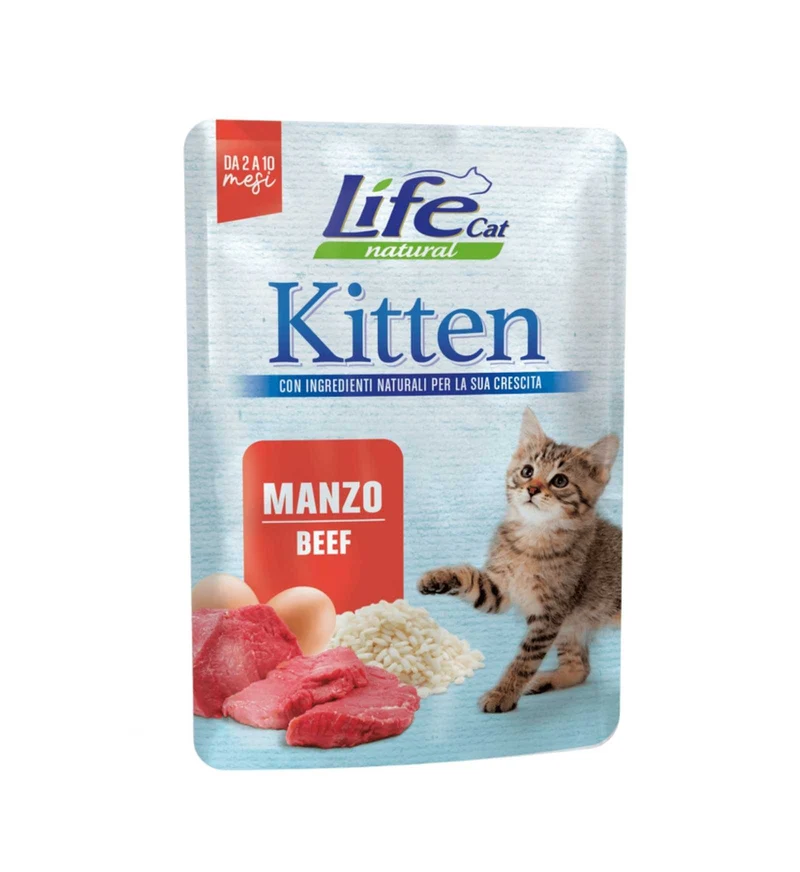 LIFEPETCARE GATTO LIFE CAT NATURAL KITTEN MANZO DA 70 GR IN BUSTA