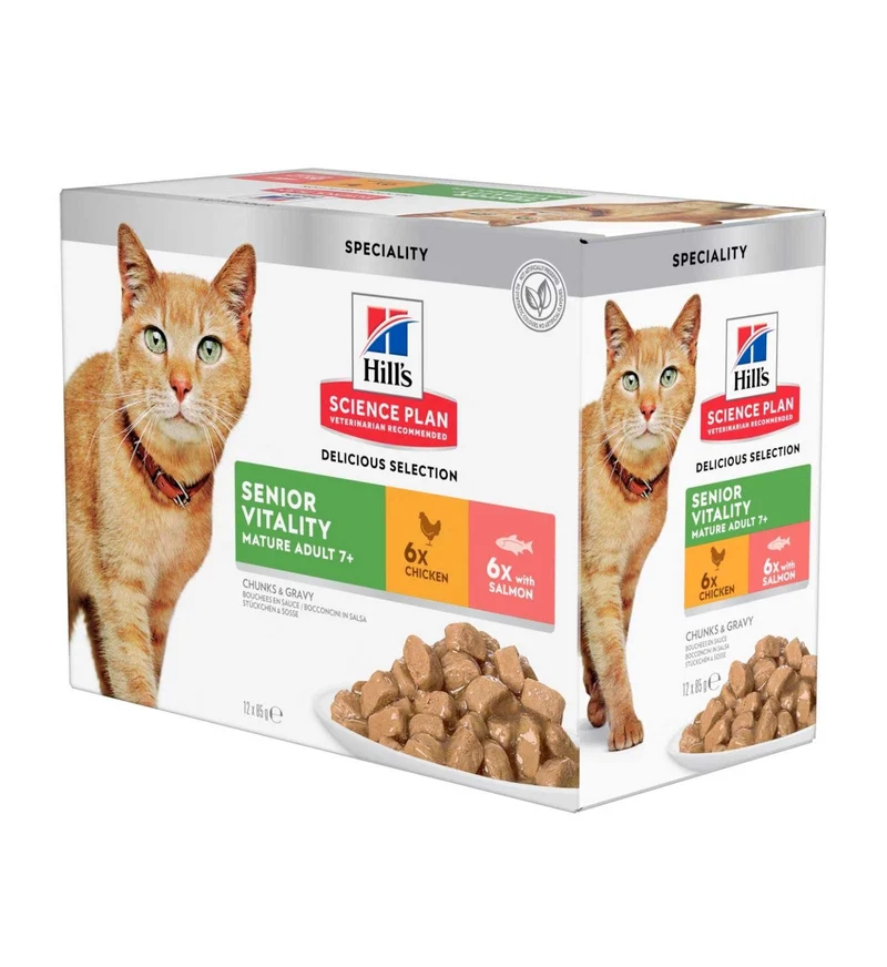 HILL'S SCIENCE PLAN GATTO MATURE SENIOR VITALITY MULTIPACK 12 BUSTE DA 85 GR