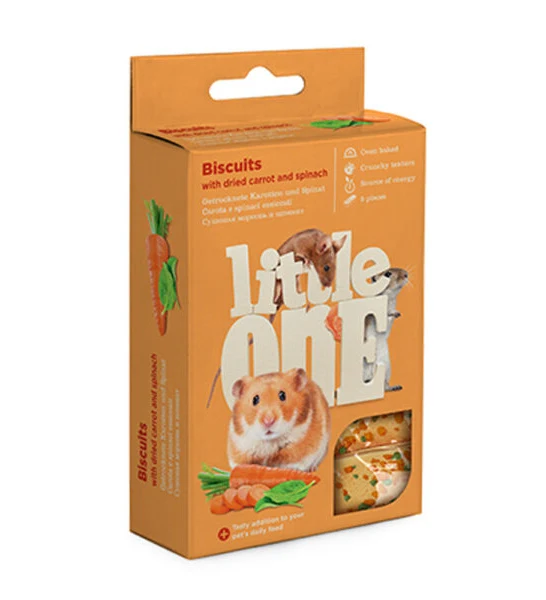 Little One Biscuits with Dried Carrot and Spinach for Small Animals 7G