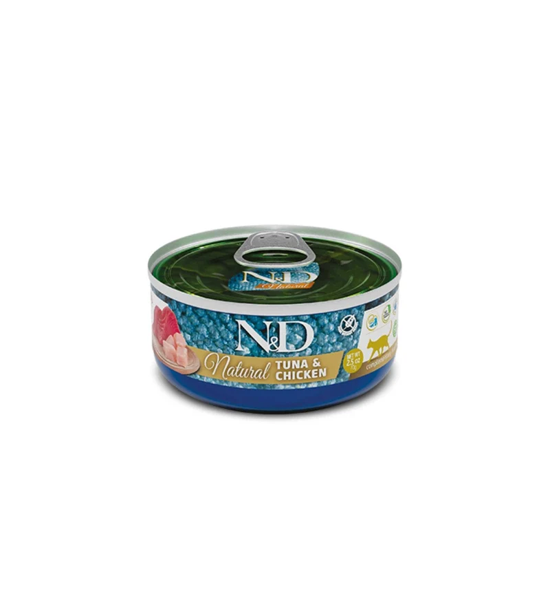 FARMINA N&D DELICIOUS NATURAL GATTO TONNO E POLLO DA 140 GR IN LATTINA