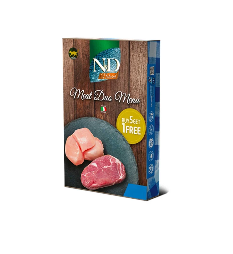 FARMINA N&D GATTO NATURAL MEAT MENU 6 PEZZI DA 70 GR