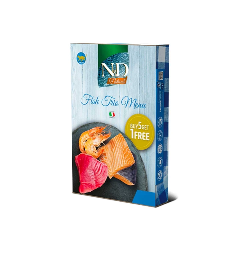 FARMINA N&D GATTO NATURAL FISH MENU 6 PEZZI DA 70 GR