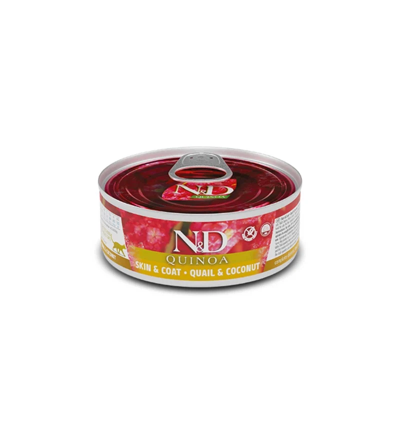 FARMINA N&D DELICIOUS GRAIN FREE GATTO QUINOA SKIN & COAT CON QUAGLIA DA 80 GR IN LATTINA