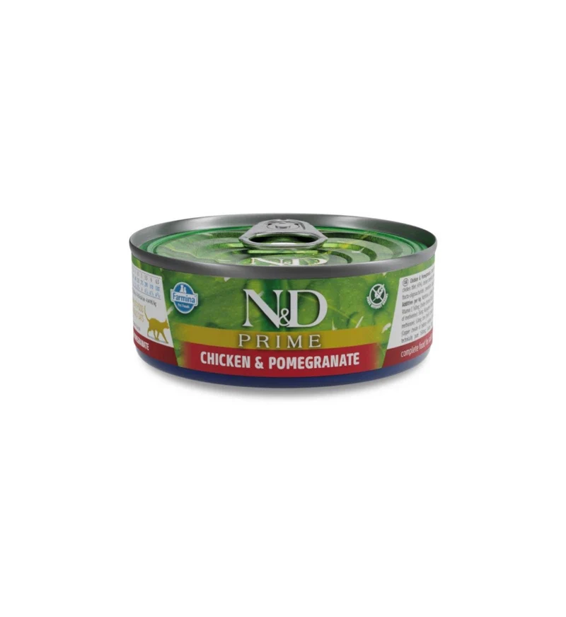 FARMINA N&D DELICIOUS GRAIN FREE GATTO PRIME CON POLLO E MELOGRANO DA 70 GR IN LATTINA