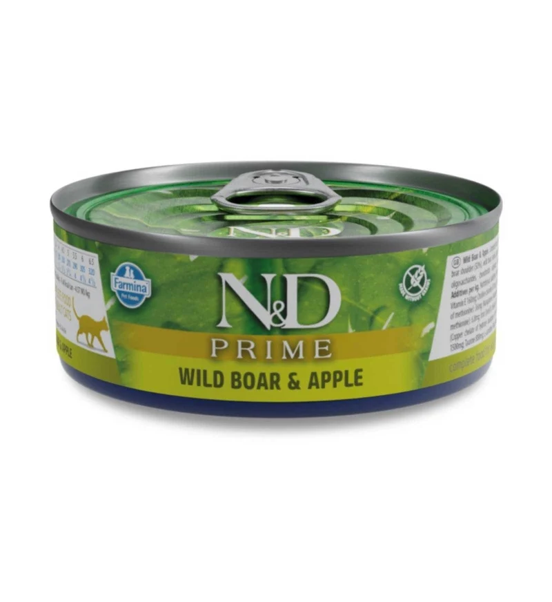 FARMINA N&D DELICIOUS GRAIN FREE GATTO PRIME CON CINGHIALE E MELA DA 70 GR IN LATTINA