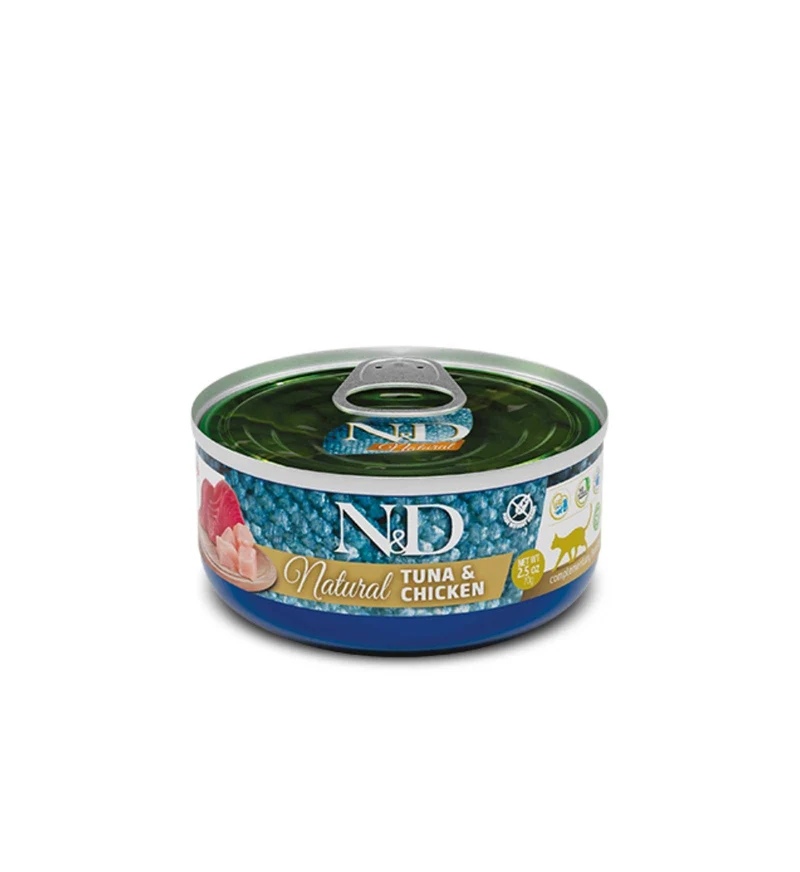 FARMINA N&D GATTO NATURAL CON TONNO E POLLO DA 70 GR IN LATTINA